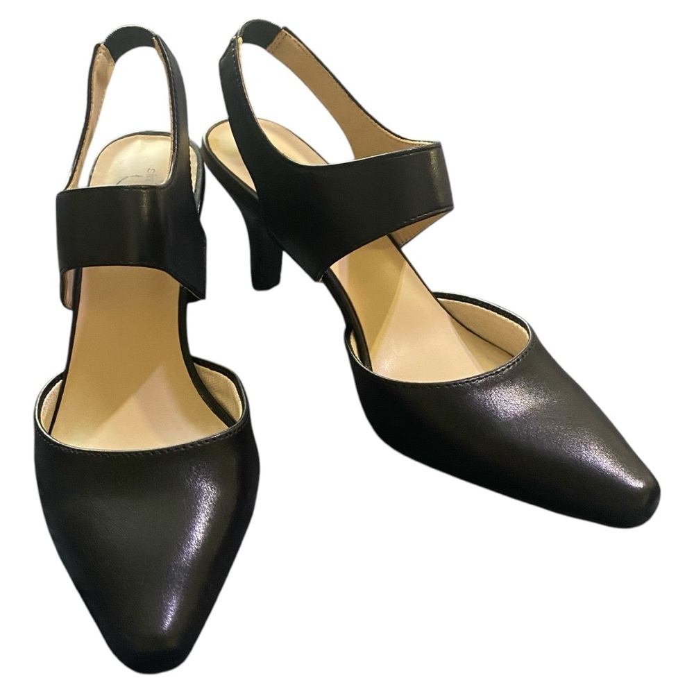 Simply Comfort Life Stride Elegant Black Women's Slingback Heels